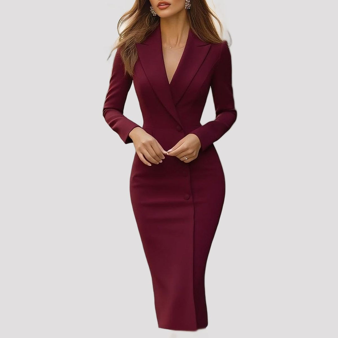 Katrina | Tailored V Neck Party Blazer Dress