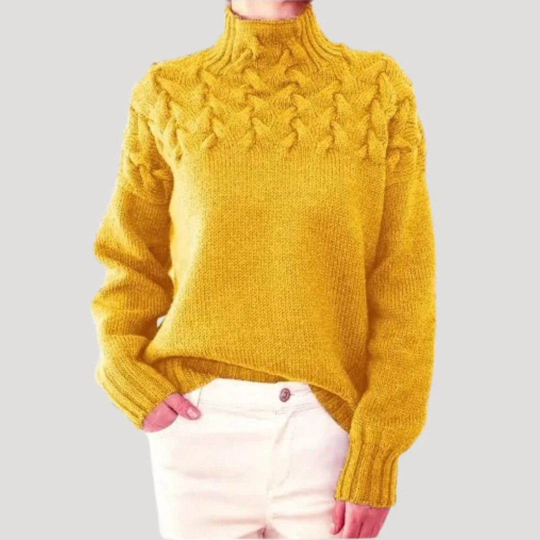 Sophie | Cable Knit High Neck Jumper