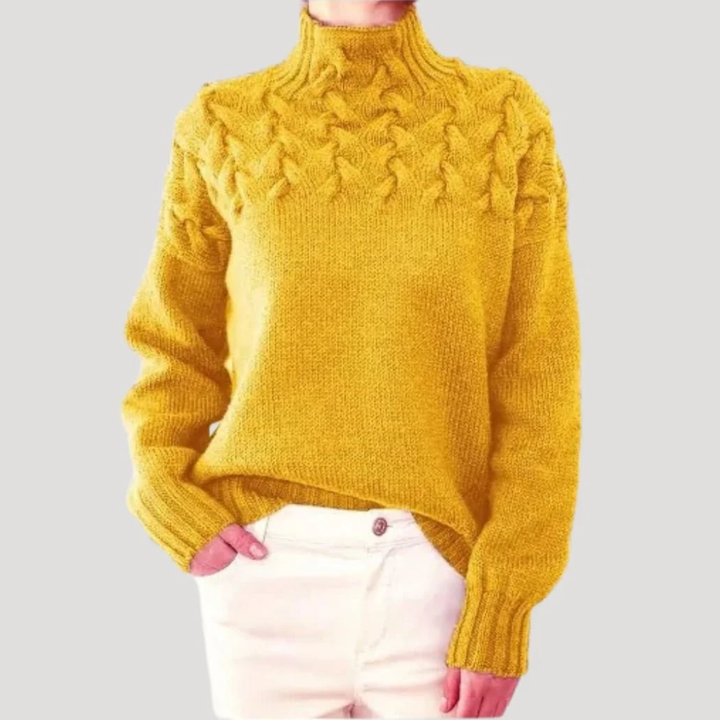 Sophie | Cable Knit High Neck Jumper