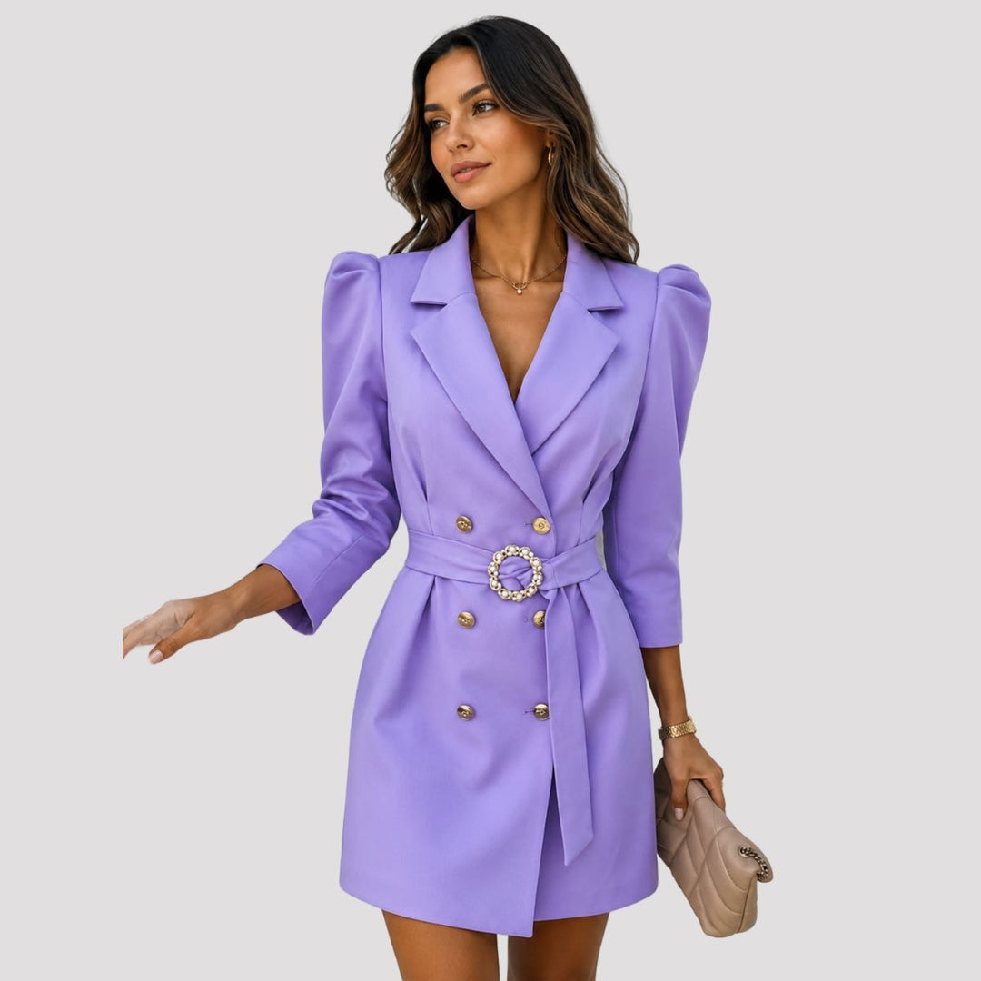 Helena | Belted Puff Sleeve Blazer Dress for Party