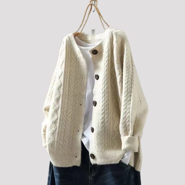 Charlotte | Cable Knit Button Front Cardigan