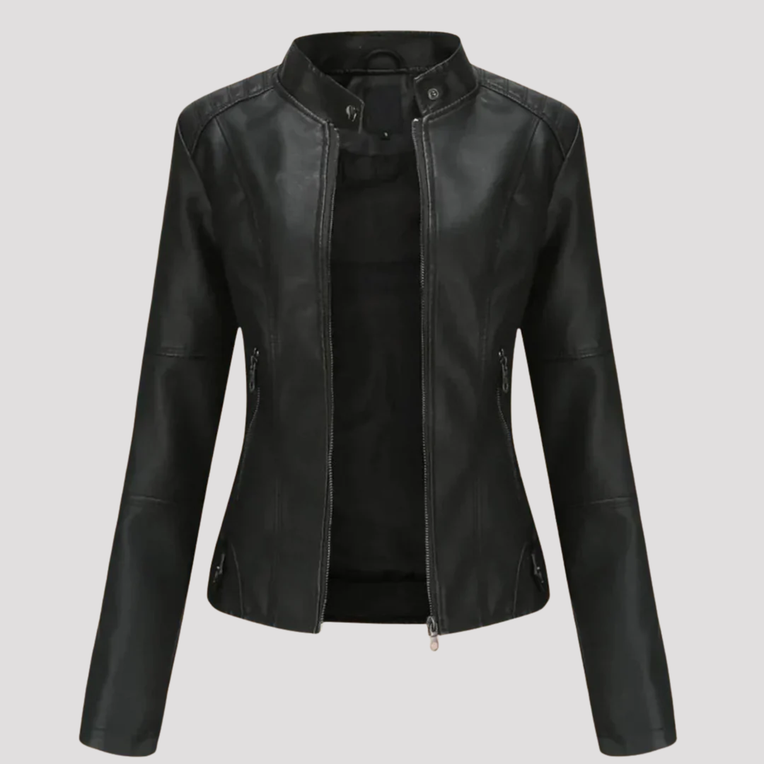Mila | Slim Fit Moto Faux Leather Jacket