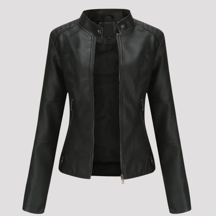Mila | Slim Fit Moto Faux Leather Jacket