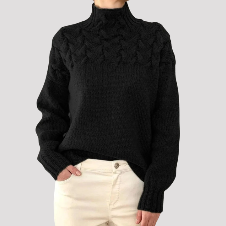 Sophie | Cable Knit High Neck Jumper