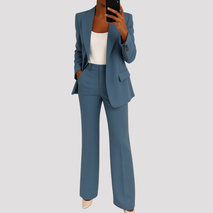 Elowen | Elegant Tailored Blazer Wide Leg Trouser Set