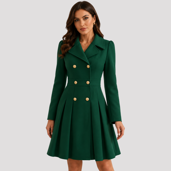 Grace | Tailored Double Breasted Long Sleeve Coat Dress