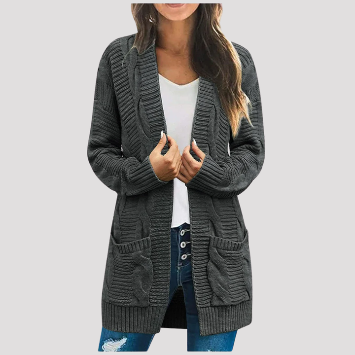 Millie | Cable Knit Open Front Cardigan