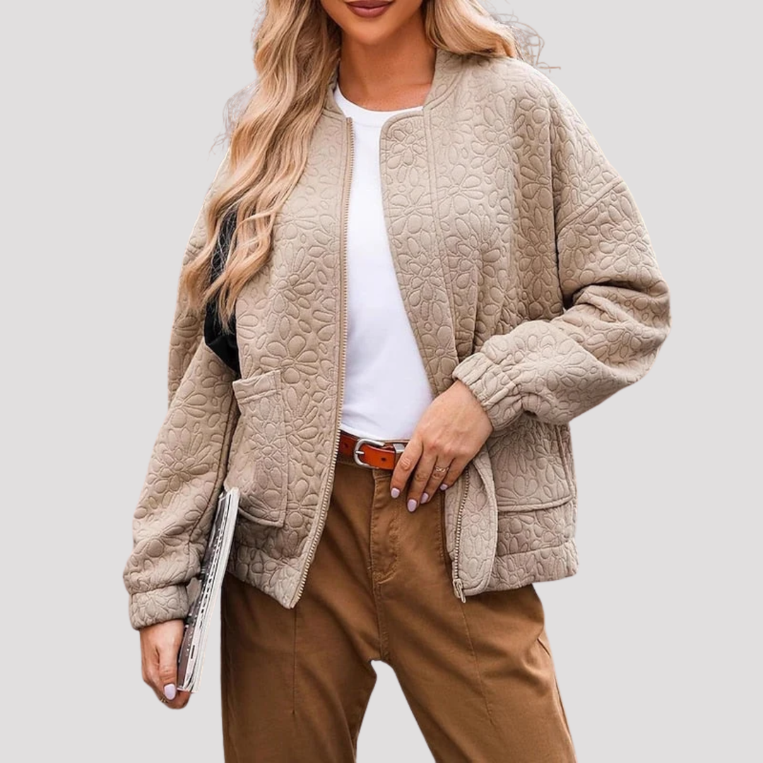 Willow | Quilted Zip Up Bomber Jacket with Pockets