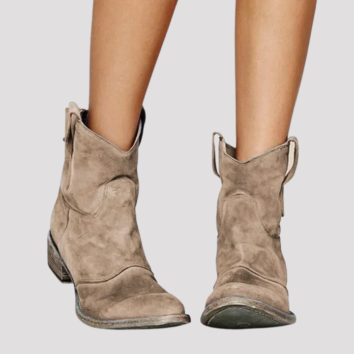 Ruby | Western Ankle Boots with Pull Tabs