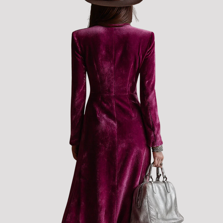 Florence | Double Breasted Velvet Midi Blazer Dress