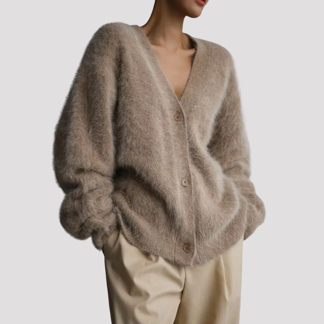 Harper | Mohair Look V Neck Cardigan