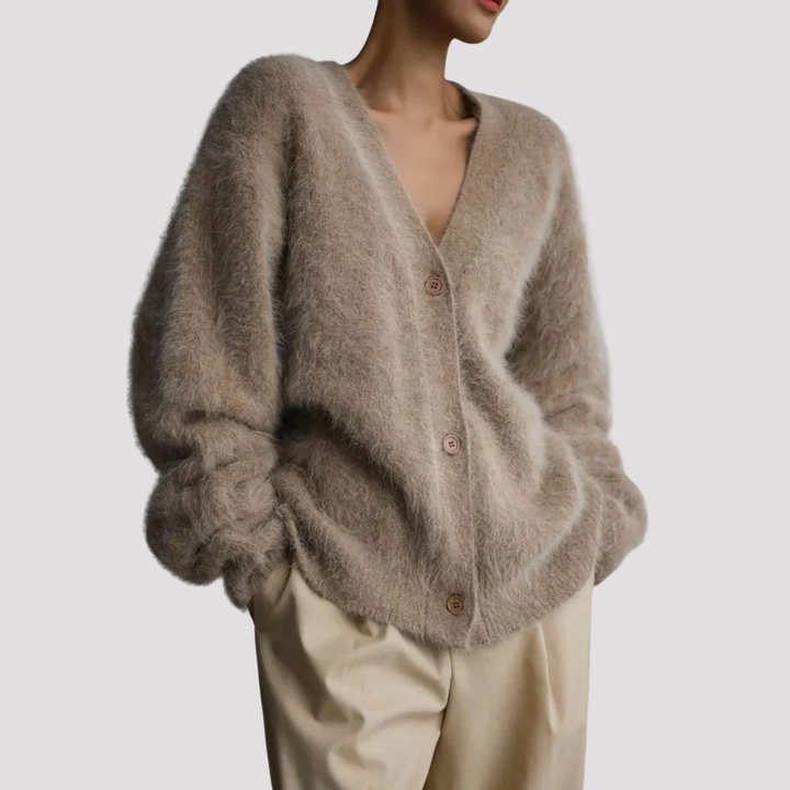 Harper | Mohair Look V Neck Cardigan