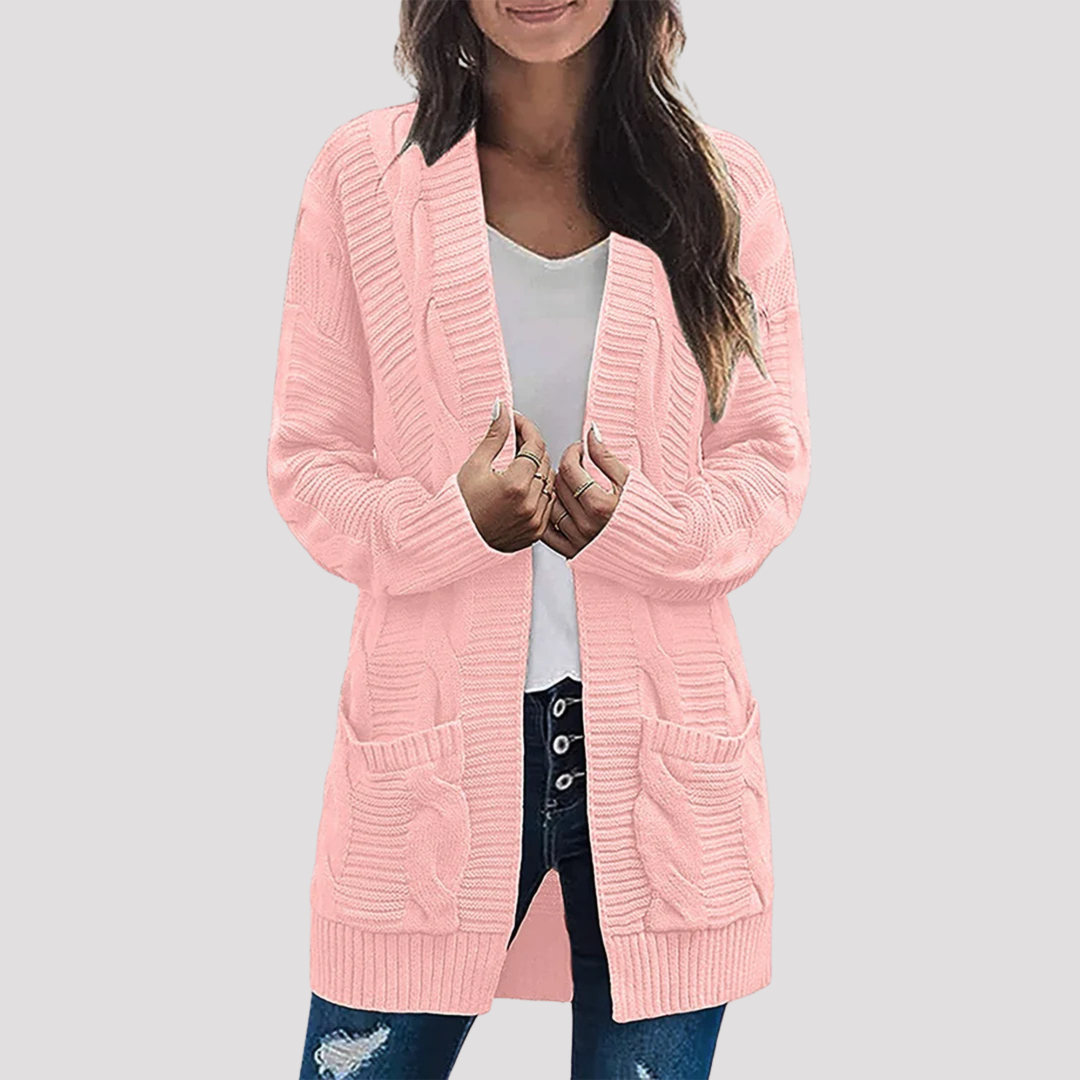 Millie | Cable Knit Open Front Cardigan