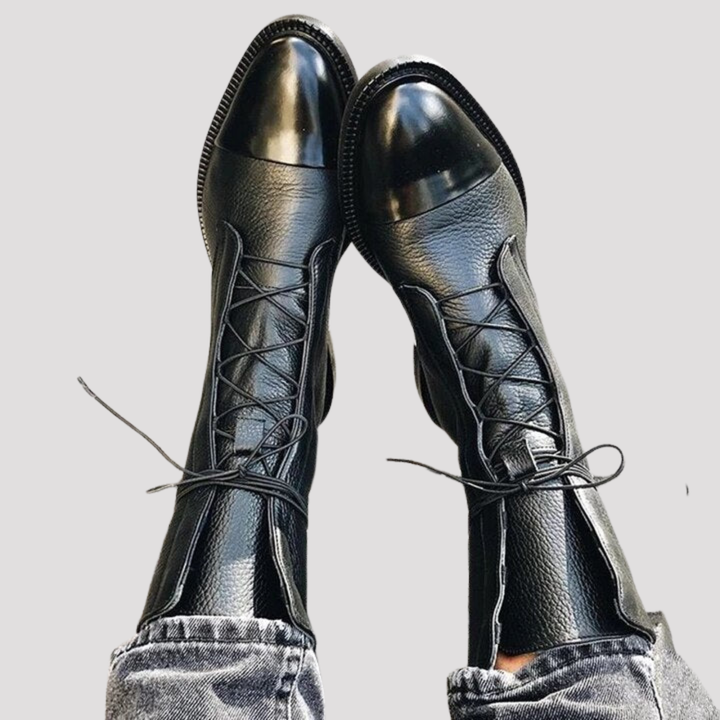 Charlotte | Lace Up Cap Toe Ankle Boots