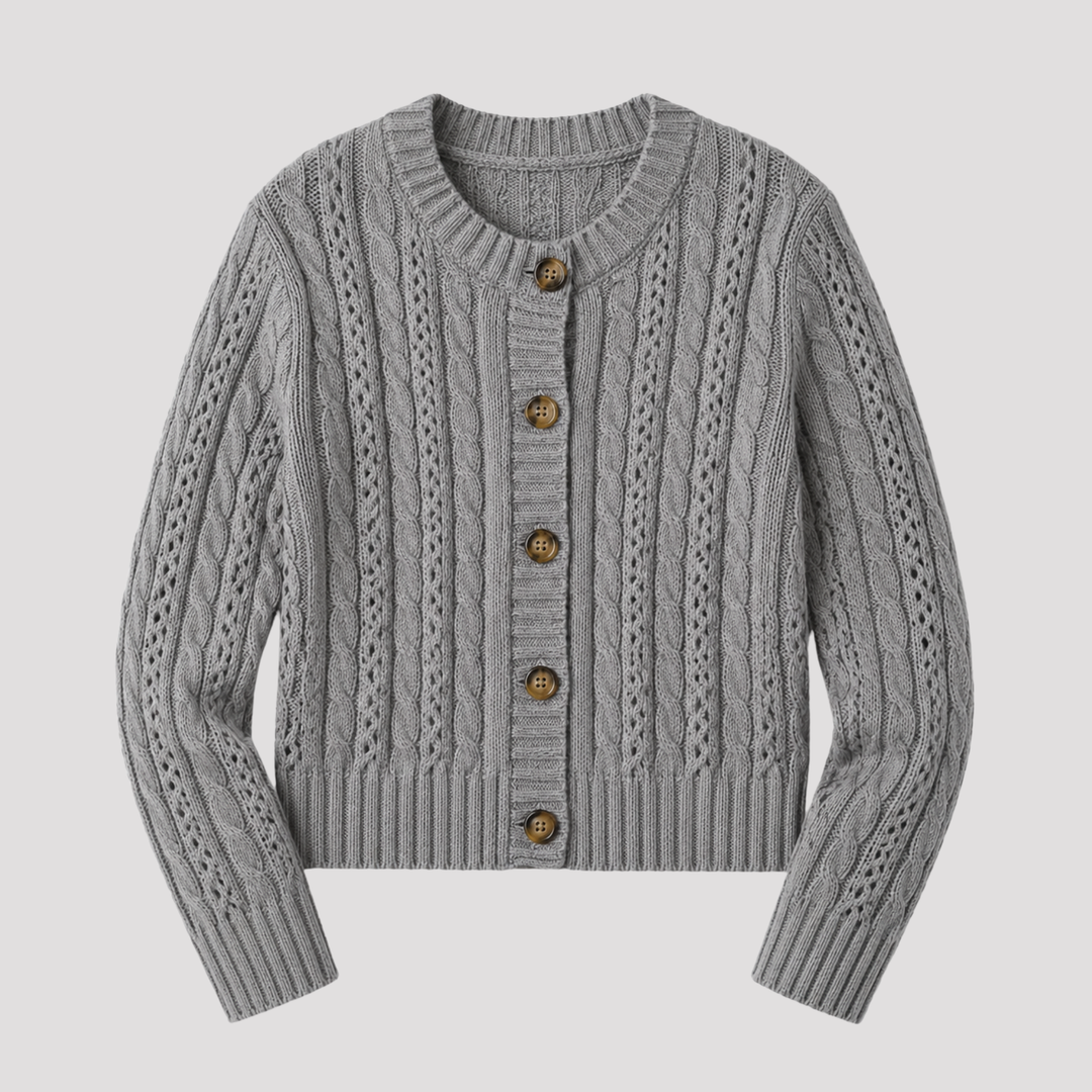 Lucy | Cable Knit Button Front Cardigan