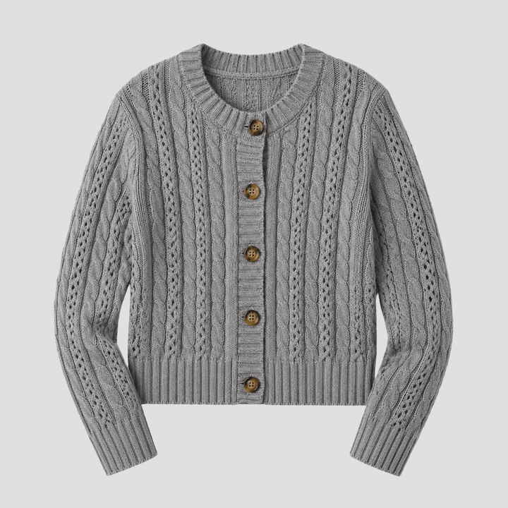 Lucy | Cable Knit Button Front Cardigan