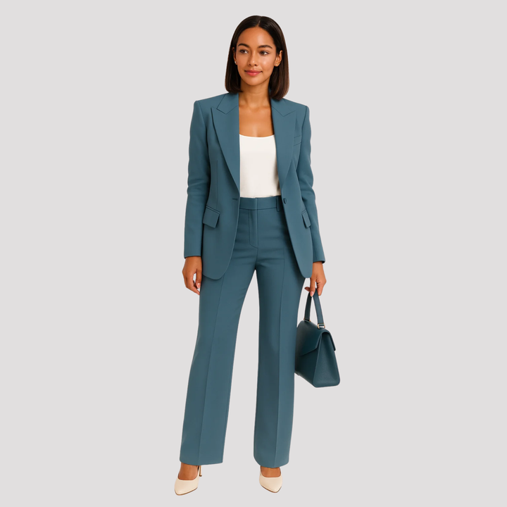 Elowen | Elegant Tailored Blazer Wide Leg Trouser Set