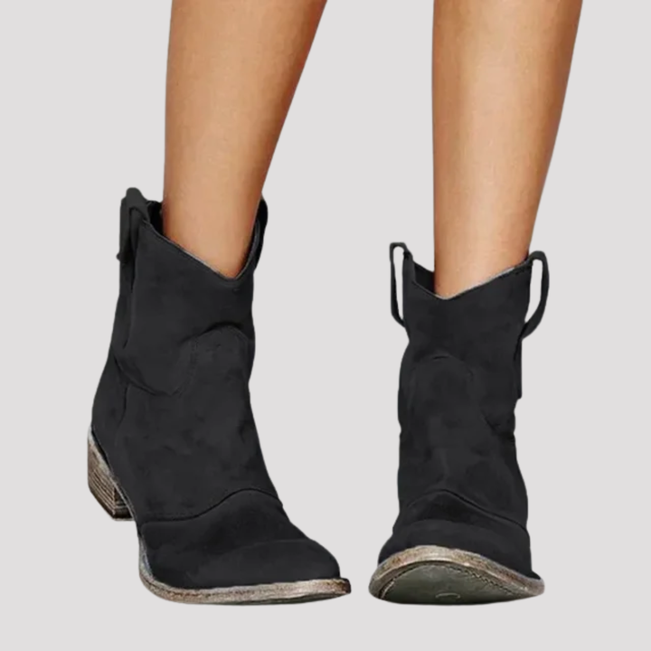 Ruby | Western Ankle Boots with Pull Tabs