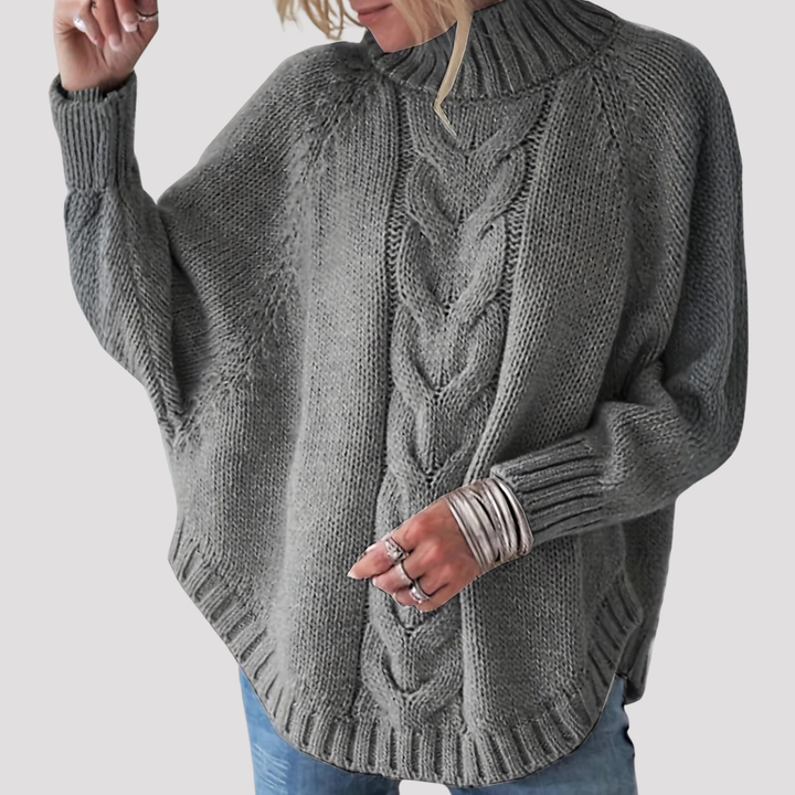 Ruby | Cable Knit High Neck Oversized Jumper