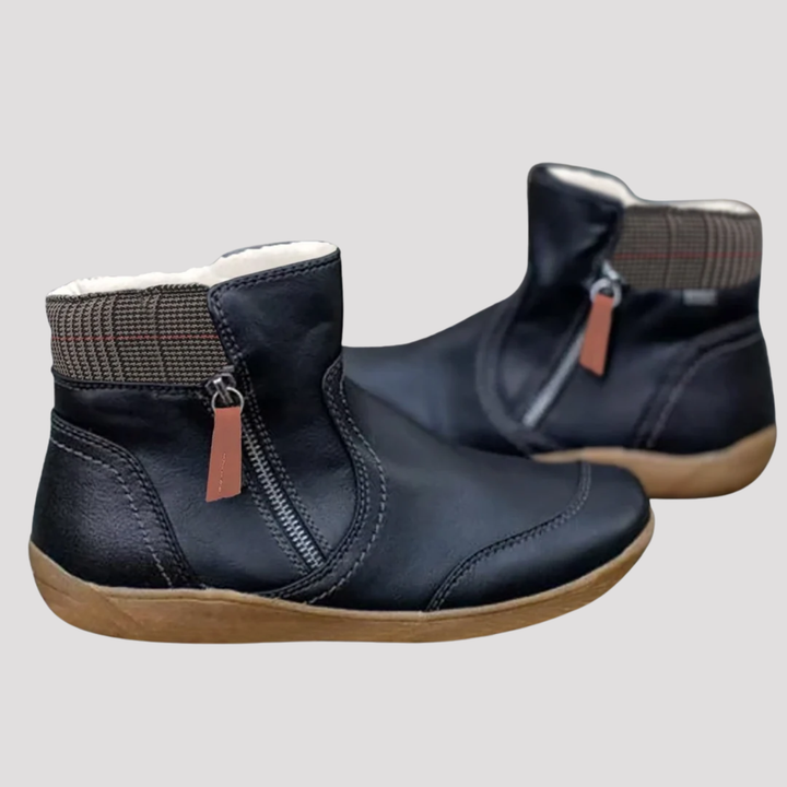 Holly | Side Zip Contrast Panel Ankle Boots