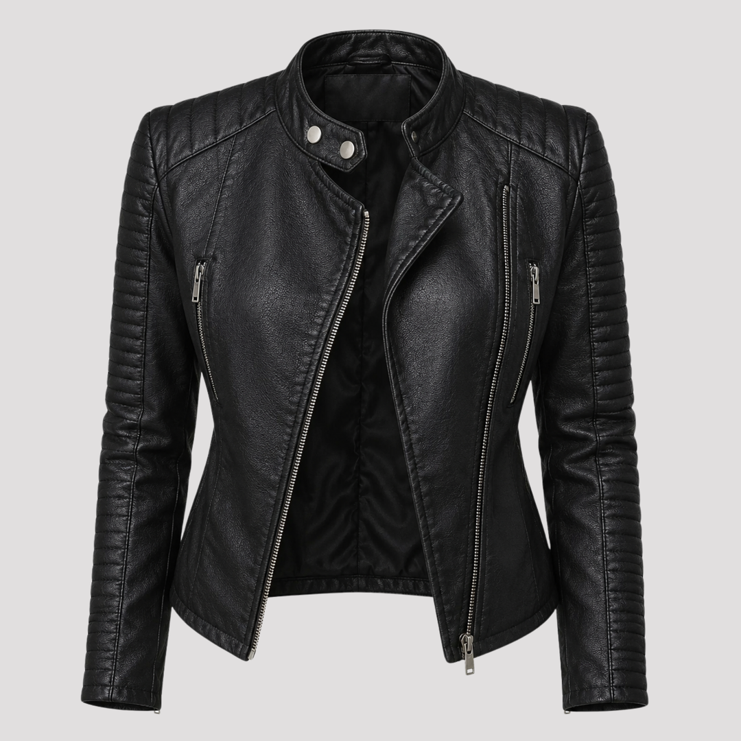 Ava | Quilted Moto Faux Leather Jacket