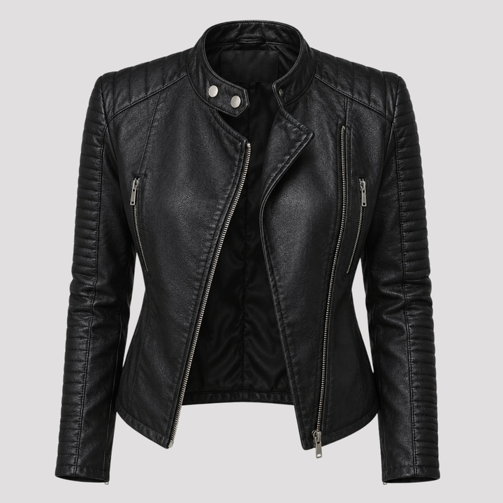 Ava | Quilted Moto Faux Leather Jacket