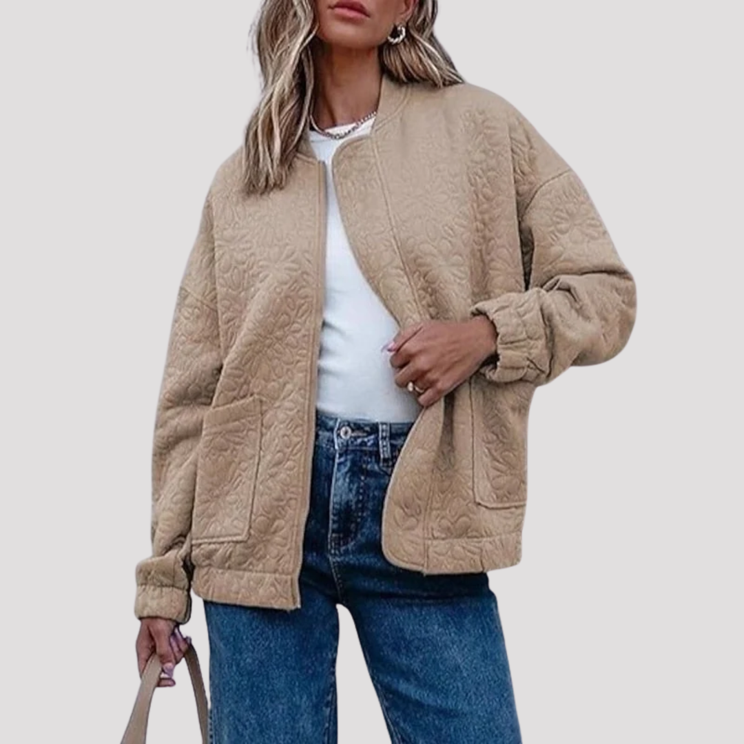 Willow | Quilted Zip Up Bomber Jacket with Pockets