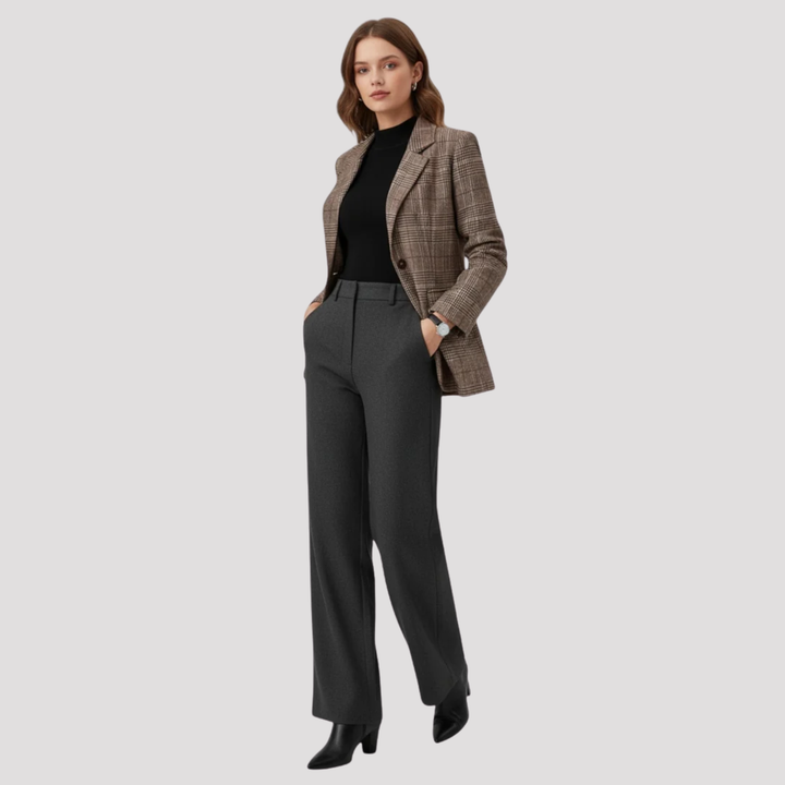 Cecily | Classic Plaid Single Breasted Tailored Blazer