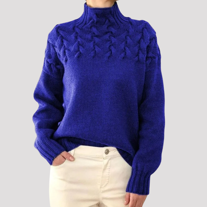 Sophie | Cable Knit High Neck Jumper