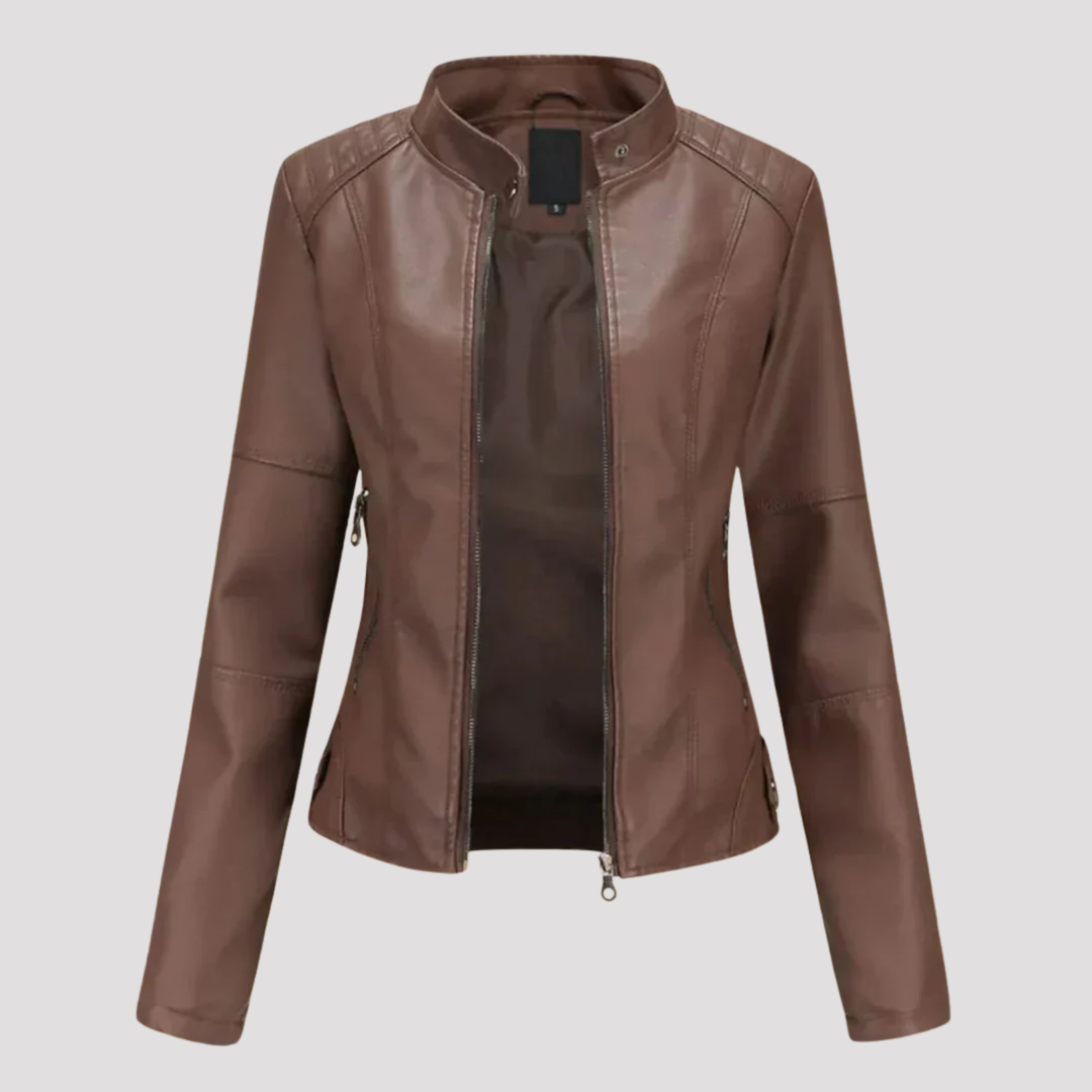 Mila | Slim Fit Moto Faux Leather Jacket