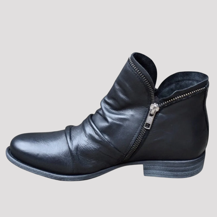 Georgia | Side Zip Low Heel Ankle Boots
