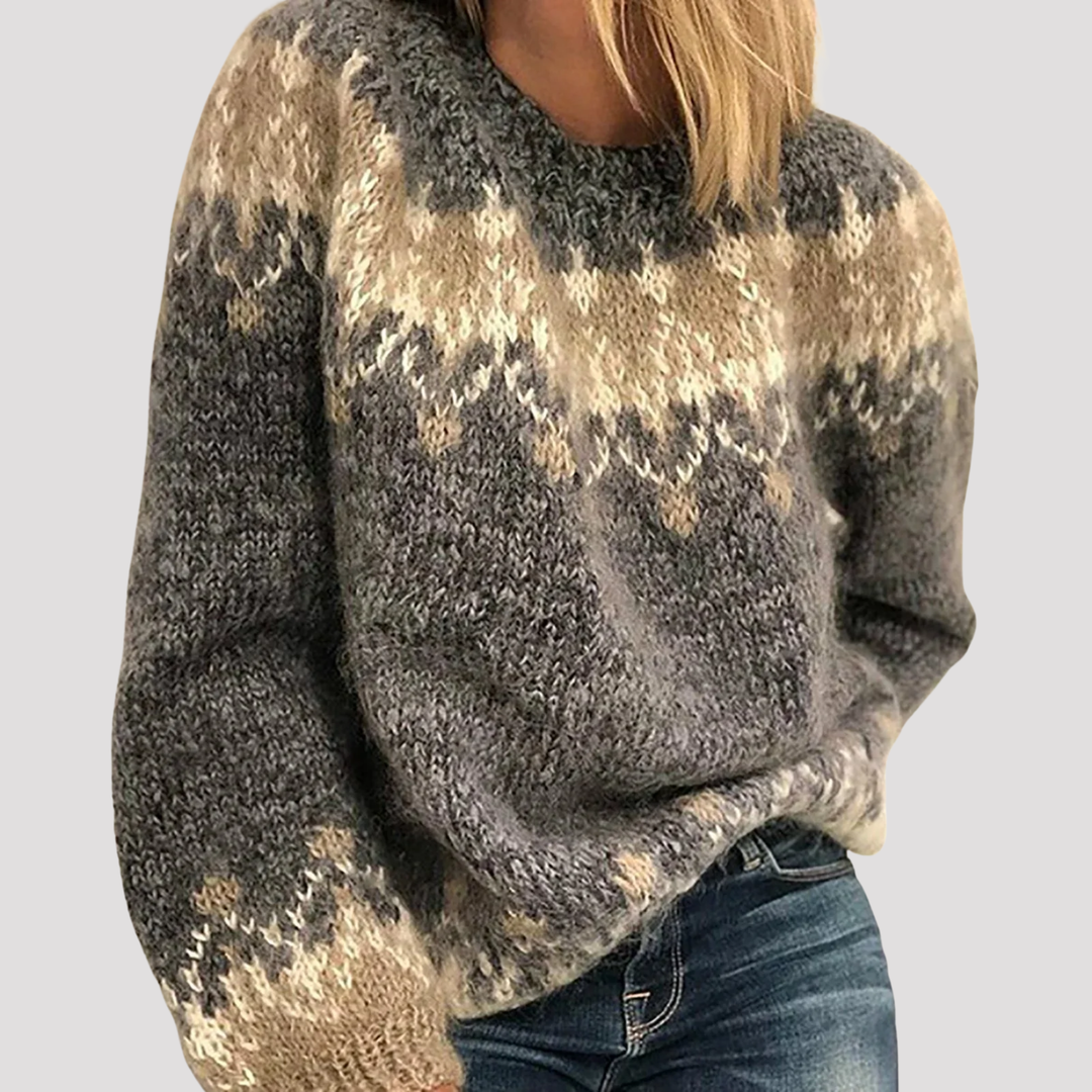 Imogen | Mohair Look Fair Isle Jumper
