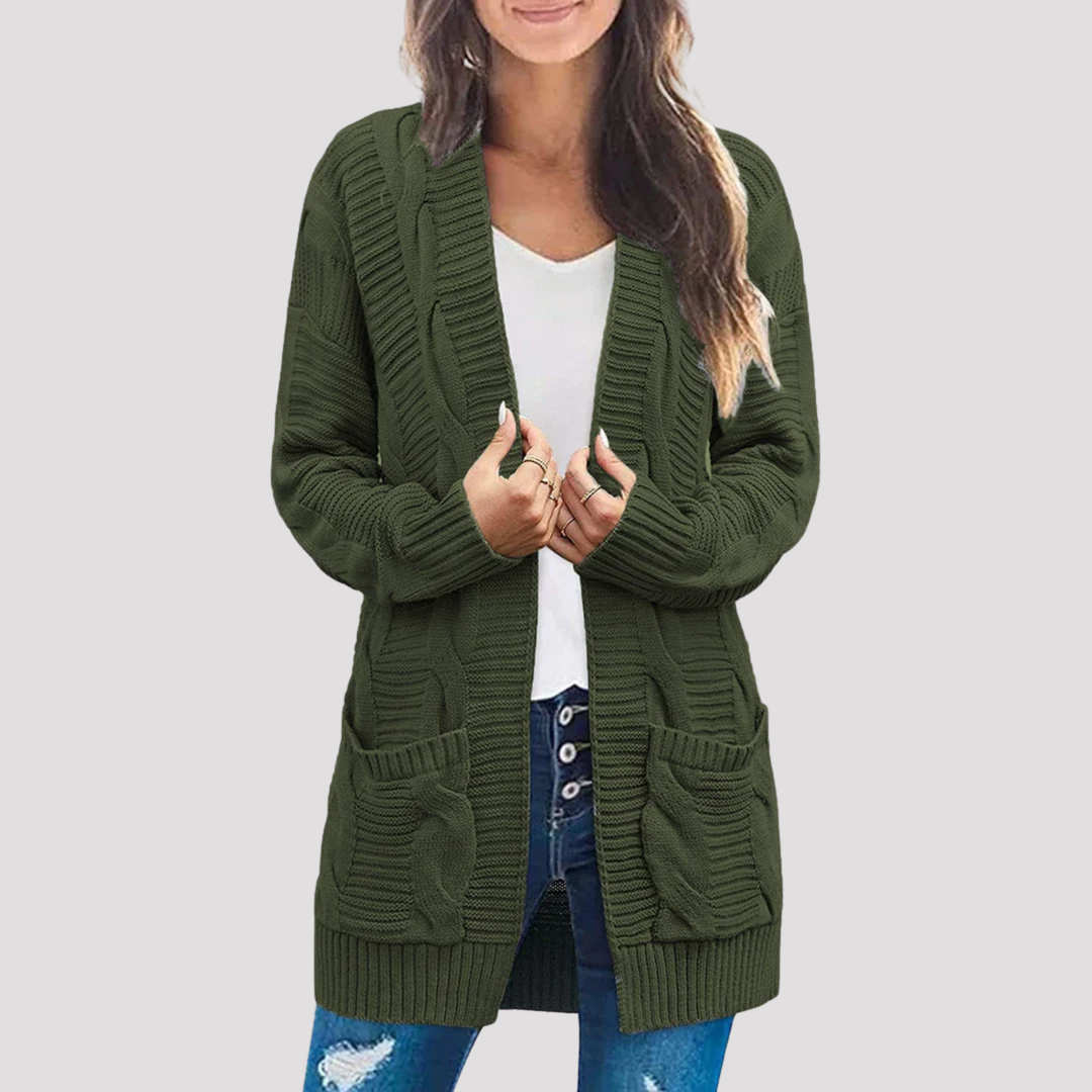 Millie | Cable Knit Open Front Cardigan