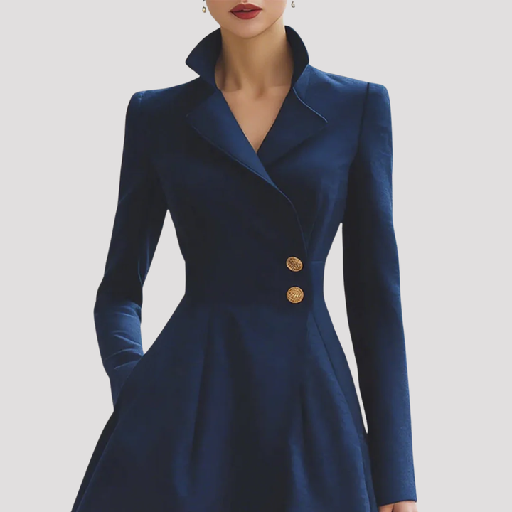 Charlotte | Elegant Double Breasted Long Sleeve Coat Dress