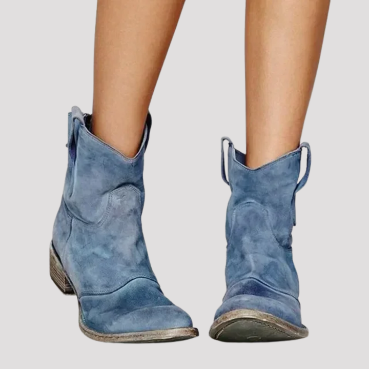 Ruby | Western Ankle Boots with Pull Tabs