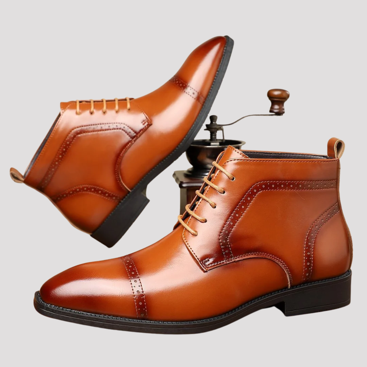 Crispin | Brogue Lace Up Ankle Boots
