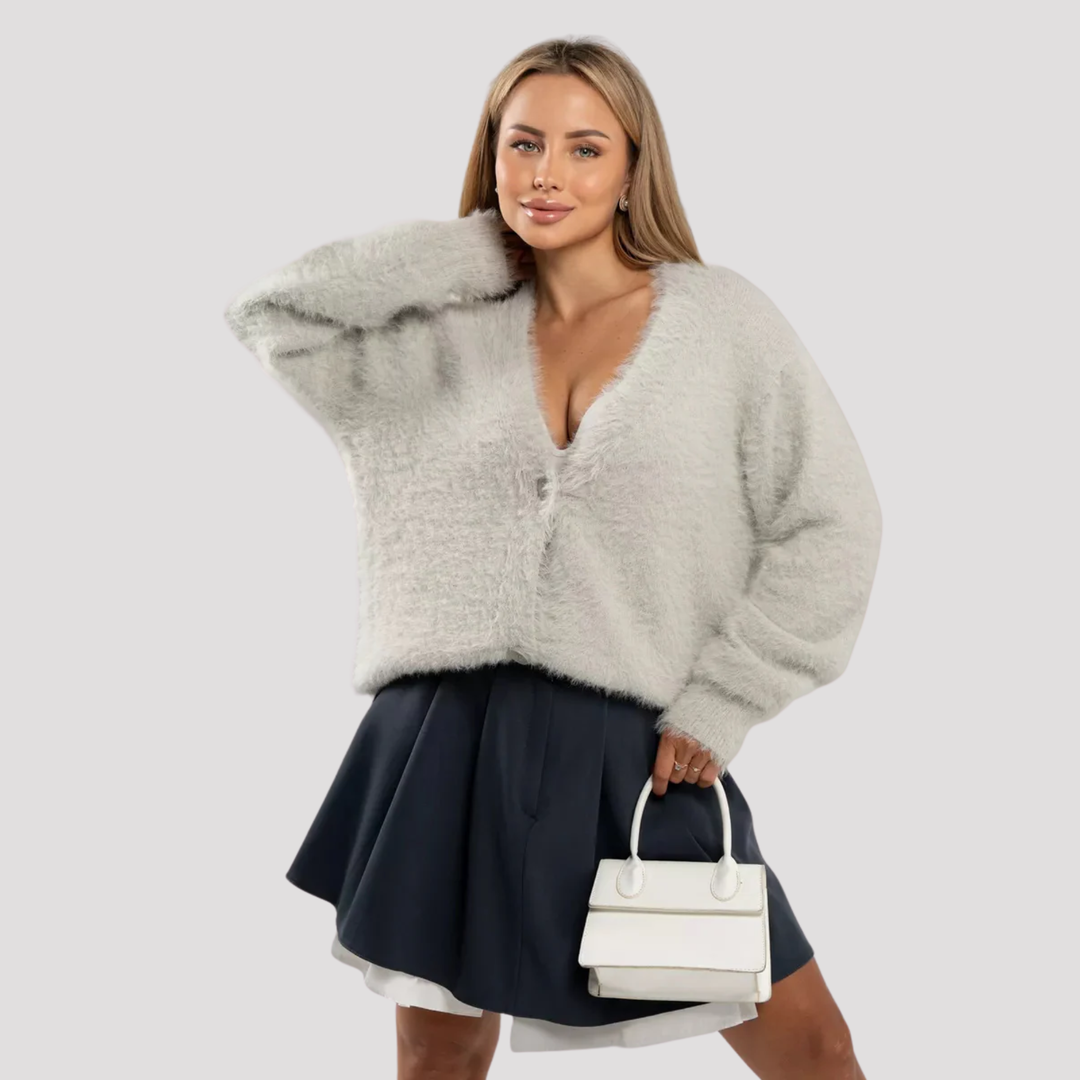 Harper | Mohair Look V Neck Cardigan