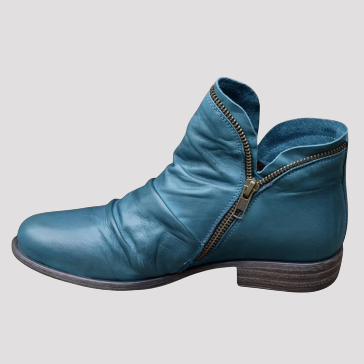 Georgia | Side Zip Low Heel Ankle Boots
