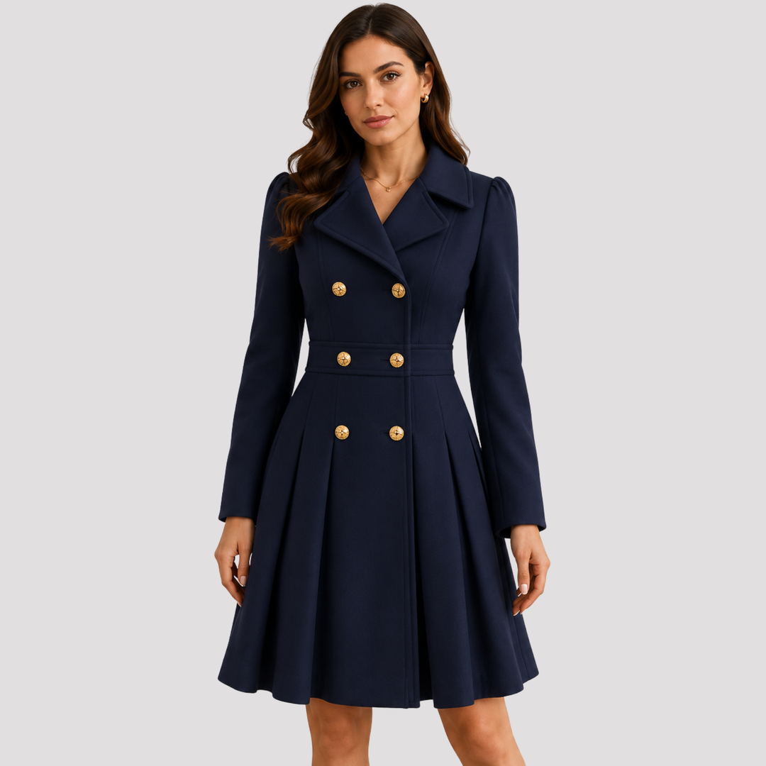 Grace | Tailored Double Breasted Long Sleeve Coat Dress