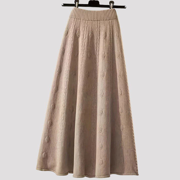 Carys | Cable Knit Sweater And Midi Skirt Set