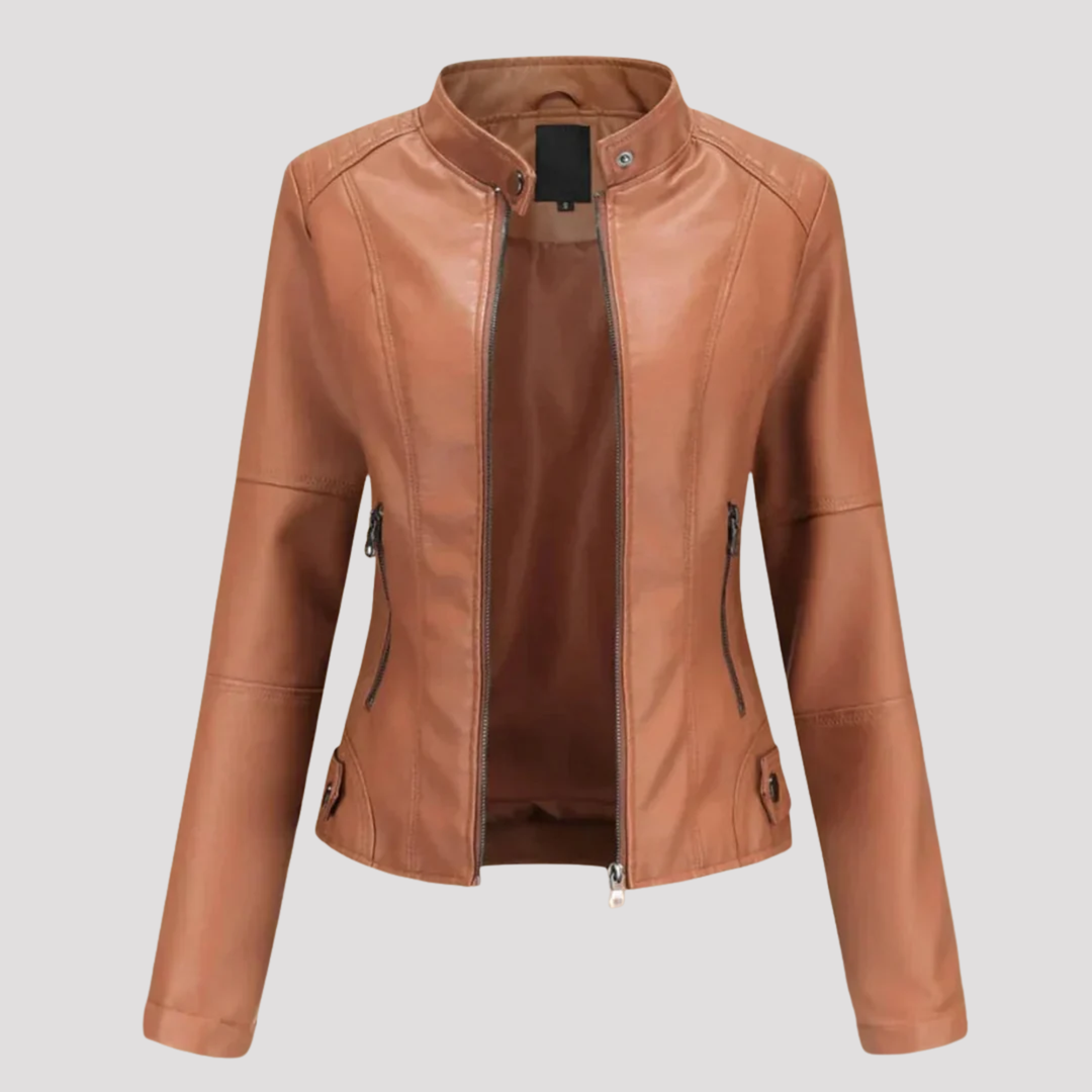 Mila | Slim Fit Moto Faux Leather Jacket