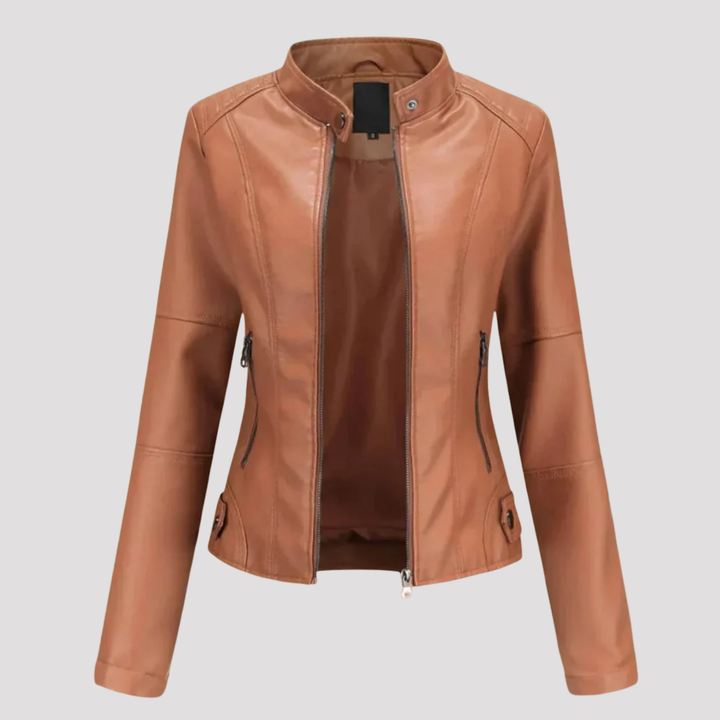 Mila | Slim Fit Moto Faux Leather Jacket