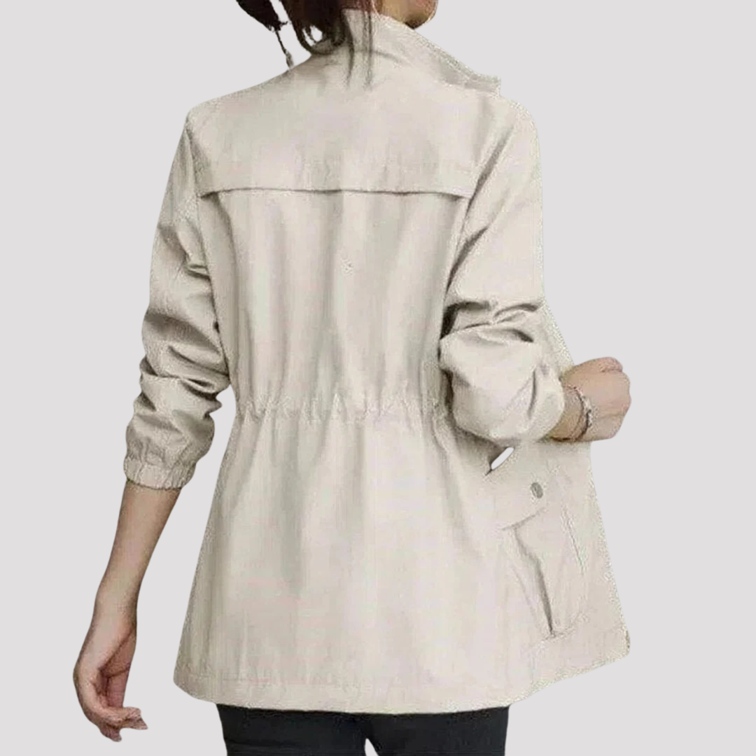 Avery | Lightweight Zip Up Utility Jacket with Drawstring Waist