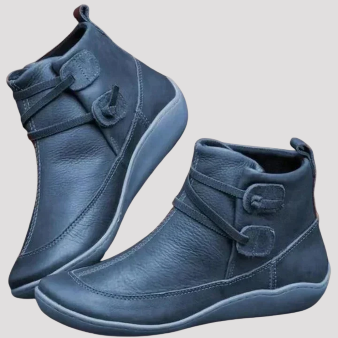 Grace | Double Strap Ankle Boots with Hook Fastening