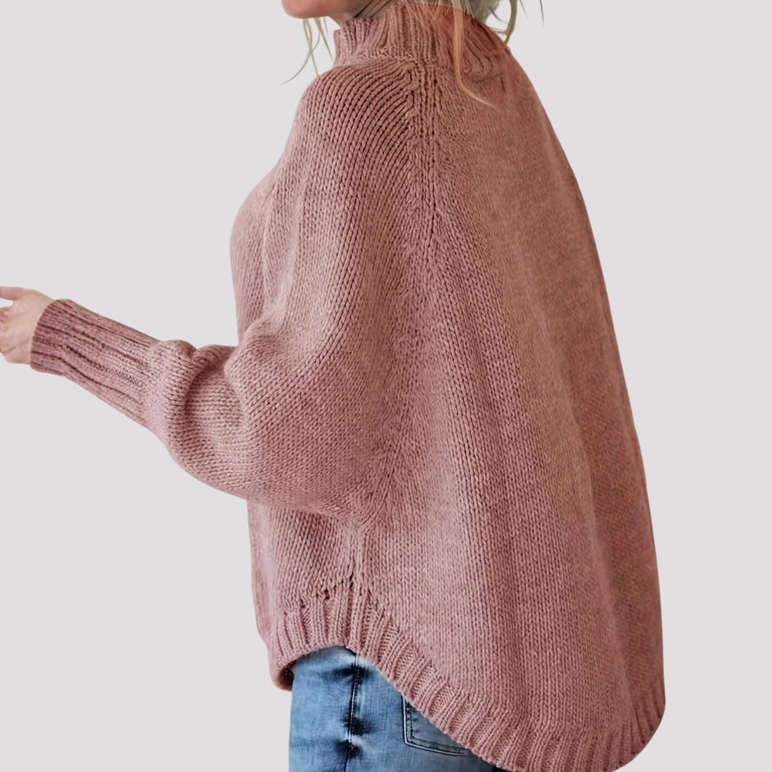 Ruby | Cable Knit High Neck Oversized Jumper