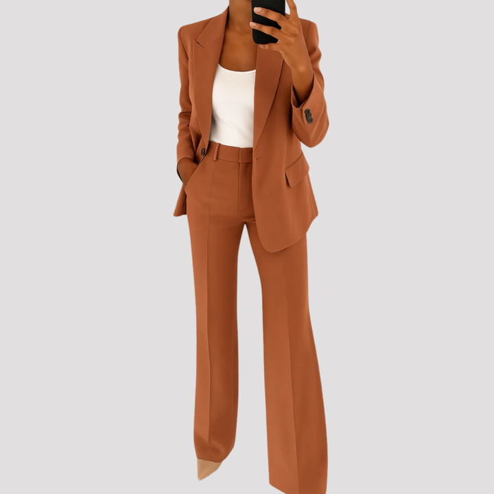 Elowen | Elegant Tailored Blazer Wide Leg Trouser Set