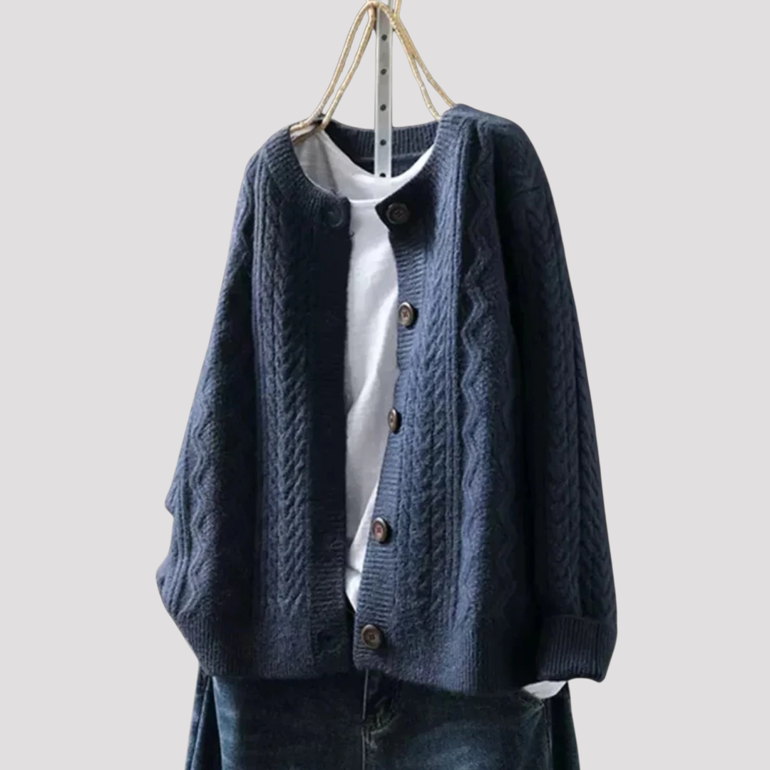 Charlotte | Cable Knit Button Front Cardigan