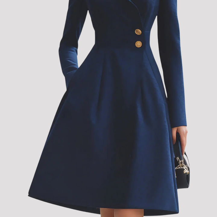 Charlotte | Elegant Double Breasted Long Sleeve Coat Dress