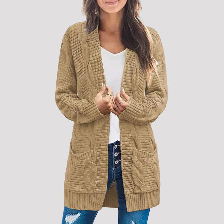 Millie | Cable Knit Open Front Cardigan