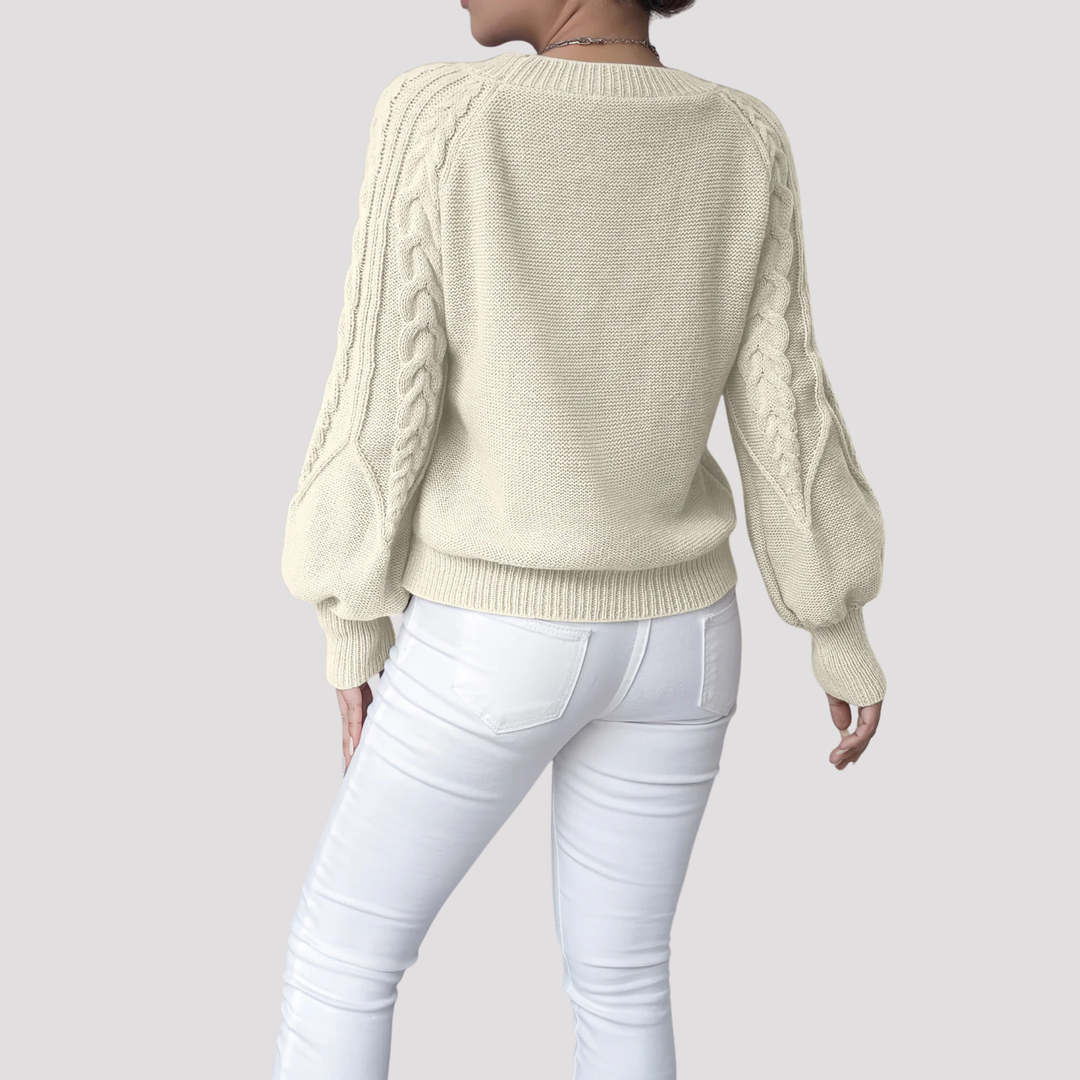 Ella | Cable Knit Balloon Sleeve Jumper